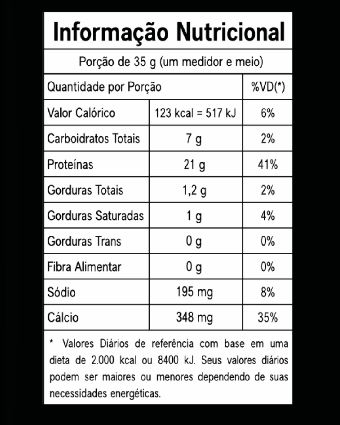 Tabela Nutricional - 3Whey Protein Banoffe