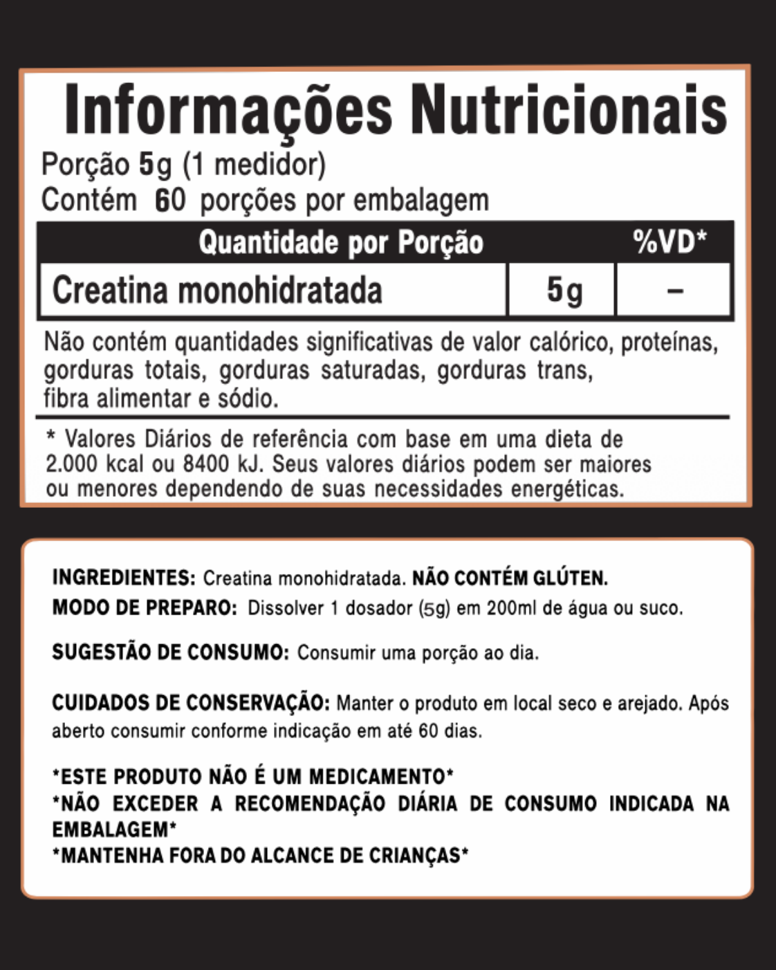 Tabela - Creatine Monohydrate 500g